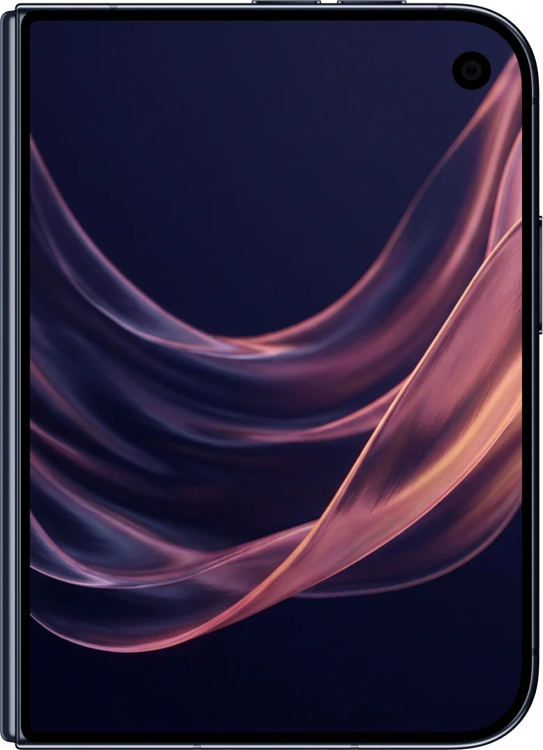 Silk wallpaper on the outer screen of a folded iPhone Duo